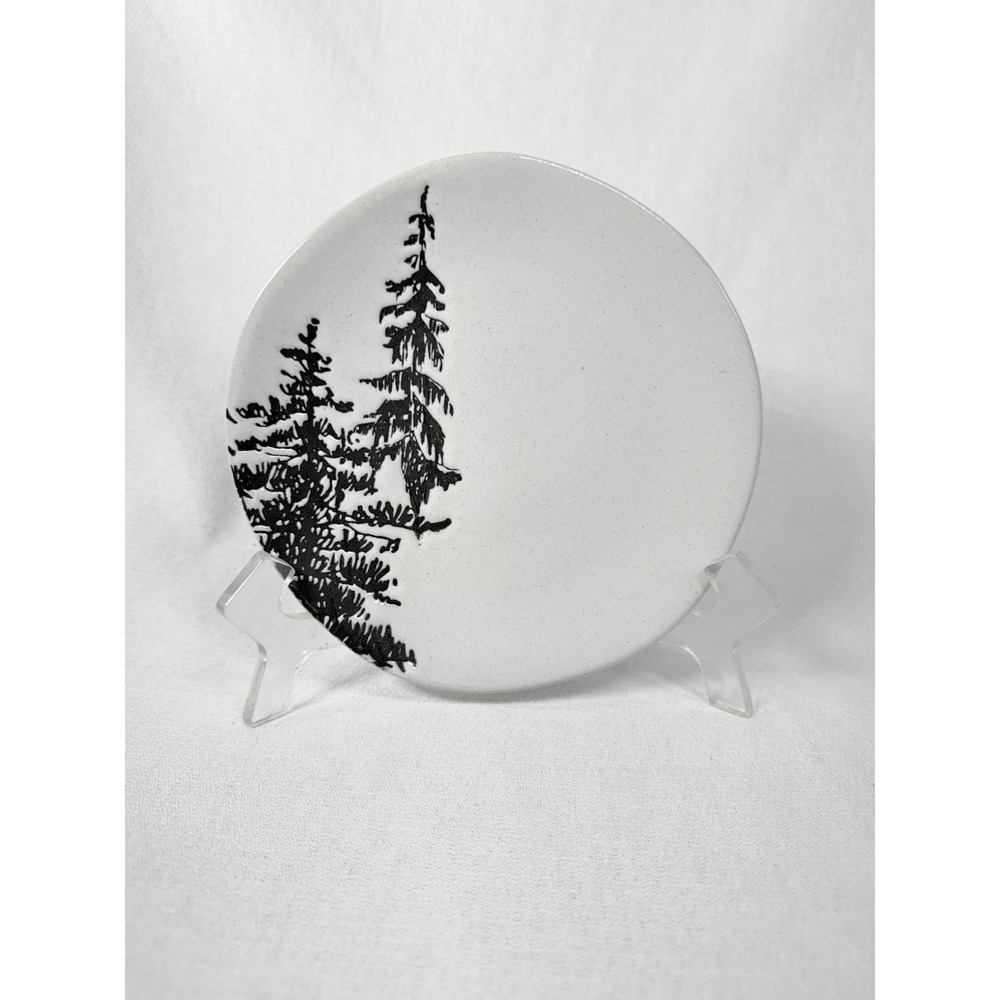 Hearth & Hand with Magnolia 6.5" Stoneware Appetizer Plate Pine with Trees EUC